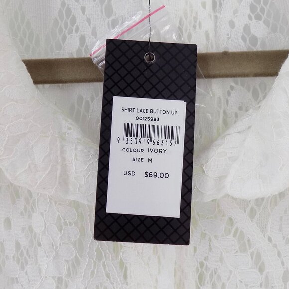 City Chic Lace Shirt Size 18 Ivory Button up - Picture 3 of 4